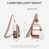 imageBOSTANTEN 7L Sling Bag For Women CrossBody Bags Large Cross Body Purse Vegan Leather Sling Backpack for Travel EssentialsBeige