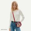 imageBOSTANTEN Baseball Crossbody Bags for Women Small Round Purse with Card Slots Cute Vegan Leather Shoulder Bag for Game DayRed