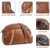 imageBOSTANTEN Baseball Crossbody Purses for Sport Mom Small Shoulder Bag Vegan Leather Women Handbags for EventsBeige With Brown
