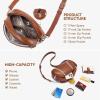 imageBOSTANTEN Baseball Crossbody Purses for Sport Mom Small Shoulder Bag Vegan Leather Women Handbags for EventsBeige With Brown