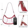 imageBOSTANTEN Baseball Shoulder Purses for Sport Mom Trendy Small Hobo Bag Vegan Leather Women Handbags for Daily EventsRed