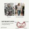 imageBOSTANTEN Baseball Shoulder Purses for Sport Mom Trendy Small Hobo Bag Vegan Leather Women Handbags for Daily EventsRed