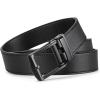 imageBOSTANTEN Belt Men Leather Reversible Belts for Men 1 38quot for Casual Golf Dress Pants TwoinOne Belt Gift005matte Black  Twill