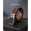 imageBOSTANTEN Belt Men Leather Reversible Belts for Men 1 38quot for Casual Golf Dress Pants TwoinOne Belt Gift007dark Brown