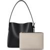 imageBOSTANTEN Bucket Bag Vegan Leather Shoulder Purses for Women Trendy Adjustable StrapBlack