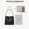 imageBOSTANTEN Bucket Bag Vegan Leather Shoulder Purses for Women Trendy Adjustable StrapBlack