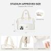 imageBOSTANTEN Clear Bag for Stadium Approved Top Handle Crossbody Purses Barrel Handbag for Events Concerts Travel Daily UseBeige
