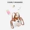 imageBOSTANTEN Clear Bag for Stadium Approved Top Handle Crossbody Purses Barrel Handbag for Events Concerts Travel Daily UseBrown