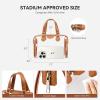 imageBOSTANTEN Clear Bag for Stadium Approved Top Handle Crossbody Purses Barrel Handbag for Events Concerts Travel Daily UseBrown