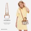 imageBOSTANTEN Clear Bag for Stadium Approved Top Handle Crossbody Purses Barrel Handbag for Events Concerts Travel Daily UseBrown