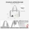 imageBOSTANTEN Clear Bag for Stadium Approved Top Handle Crossbody Purses Barrel Handbag for Events Concerts Travel Daily UseGrey