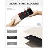 imageBOSTANTEN Credit Card Holder RFID Leather Small Wallets Woman Accordion Zipper Card Wallet BeigeBeige