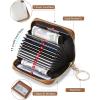 imageBOSTANTEN Credit Card Holder Wallet RFID Blocking Leather Small Wallet for Women Zipper Keychain Wallet with Wristlet BlackBeigeBrown