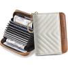 imageBOSTANTEN Credit Card Holder Wallet RFID Blocking Leather Small Wallet for Women Zipper Keychain Wallet with Wristlet BlackBeigeBrown