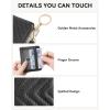 imageBOSTANTEN Credit Card Holder Wallet RFID Blocking Leather Small Wallet for Women Zipper Keychain Wallet with Wristlet BlackBlack