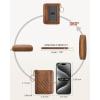 imageBOSTANTEN Credit Card Holder Wallet RFID Blocking Leather Small Wallet for Women Zipper Keychain Wallet with Wristlet BlackBrown
