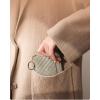 imageBOSTANTEN Credit Card Holder Wallet RFID Blocking Leather Small Wallet for Women Zipper Keychain Wallet with Wristlet BlackGrey