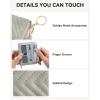 imageBOSTANTEN Credit Card Holder Wallet RFID Blocking Leather Small Wallet for Women Zipper Keychain Wallet with Wristlet BlackLight Grey
