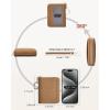imageBOSTANTEN Credit Card Holder Wallet RFID Blocking Leather Small Wallet for Women Zipper Keychain Wallet with Wristlet BlackSuede Brown