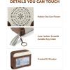 imageBOSTANTEN Credit Card Holder Wallet RFID Blocking Leather Small Wallet for Women Zipper Keychain Wallet with Wristlet BlackTasselBeigeBrown