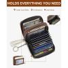 imageBOSTANTEN Credit Card Holder Wallet RFID Blocking Leather Small Wallet for Women Zipper Keychain Wallet with Wristlet BlackTasselBeigeBrown