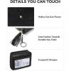 imageBOSTANTEN Credit Card Holder Wallet RFID Blocking Leather Small Wallet for Women Zipper Keychain Wallet with Wristlet BlackTasselBlack