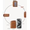 imageBOSTANTEN Credit Card Holder Wallet RFID Blocking Leather Small Wallet for Women Zipper Keychain Wallet with Wristlet BlackTasselBrown