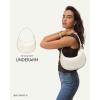 imageBOSTANTEN Crescent Shoulder Bag Vegan Leather Purses for Women Trendy Crossbody Clutch Hobo Handbag Adjustable StrapLarge Beige 1063x256x591