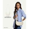 imageBOSTANTEN Crescent Shoulder Bag Vegan Leather Purses for Women Trendy Crossbody Clutch Hobo Handbag Adjustable StrapLarge Beige 1063x256x591