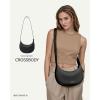 imageBOSTANTEN Crescent Shoulder Bag Vegan Leather Purses for Women Trendy Crossbody Clutch Hobo Handbag Adjustable StrapLarge Black 1063x256x591