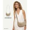 imageBOSTANTEN Crescent Shoulder Bag Vegan Leather Purses for Women Trendy Crossbody Clutch Hobo Handbag Adjustable StrapLarge Khaki 1063x256x591