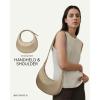 imageBOSTANTEN Crescent Shoulder Bag Vegan Leather Purses for Women Trendy Crossbody Clutch Hobo Handbag Adjustable StrapLarge Khaki 1063x256x591