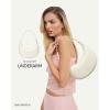 imageBOSTANTEN Crescent Shoulder Bag Vegan Leather Purses for Women Trendy Crossbody Clutch Hobo Handbag Adjustable StrapSmall Beige 945x276x531