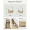 imageBOSTANTEN Crescent Shoulder Bag Vegan Leather Purses for Women Trendy Crossbody Clutch Hobo Handbag Adjustable StrapSmall Khaki 945x276x531