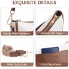 imageBOSTANTEN Crossbody Bags for Women Trendy Vegan Leather Hobo Handbags Fashion Shoulder Purse with Adjustable Guitar StrapA05brown With Beige
