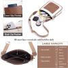 imageBOSTANTEN Crossbody Bags for Women Trendy Vegan Leather Hobo Handbags Fashion Shoulder Purse with Adjustable Guitar StrapA05brown With Beige