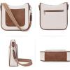 imageBOSTANTEN Crossbody Bags for Women Trendy Vegan Leather Hobo Handbags Fashion Shoulder Purse with Adjustable Guitar StrapA05brown With Beige