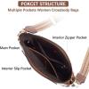 imageBOSTANTEN Crossbody Bags for Women Trendy Vegan Leather Hobo Handbags Fashion Shoulder Purse with Adjustable Guitar StrapA05brown With Beige