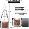 imageBOSTANTEN Crossbody Bags for Women Trendy Vegan Leather Hobo Handbags Fashion Shoulder Purse with Adjustable Guitar StrapA08black With Brown With White