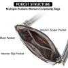 imageBOSTANTEN Crossbody Bags for Women Trendy Vegan Leather Hobo Handbags Fashion Shoulder Purse with Adjustable Guitar StrapA08black With Brown With White