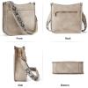 imageBOSTANTEN Crossbody Bags for Women Trendy Vegan Leather Hobo Handbags Fashion Shoulder Purse with Adjustable Guitar StrapD05grey