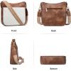 imageBOSTANTEN Crossbody Bags for Women Trendy Vegan Leather Hobo Purses Shoulder Handbags With Wide Shoulder StrapA17beige and Brown