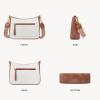 imageBOSTANTEN Crossbody Bags for Women Vegan Leather Purses Quilted Shoulder Handbags with Adjustable Shoulder StrapA01beige With Brown