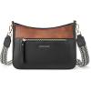 imageBOSTANTEN Crossbody Bags for Women Vegan Leather Purses Quilted Shoulder Handbags with Adjustable Shoulder StrapA01brown With Black