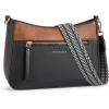 imageBOSTANTEN Crossbody Bags for Women Vegan Leather Purses Quilted Shoulder Handbags with Adjustable Shoulder StrapA01brown With Black