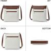imageBOSTANTEN Crossbody Bags for Women Vegan Leather Purses Quilted Shoulder Handbags with Adjustable Shoulder StrapZ03white With Brown