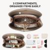 imageBOSTANTEN Crossbody Bucket Shoulder Bags for Women Vegan Leather Purse Cross Body Handbag Multiple PocketsBeige With Brown