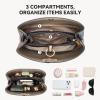 imageBOSTANTEN Crossbody Bucket Shoulder Bags for Women Vegan Leather Purse Cross Body Handbag Multiple PocketsBlack With Brown