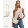 imageBOSTANTEN Crossbody Purse Small Crescent Shoulder Bags for Women Trendy Hobo Clutch Handbag Removable StrapBeige