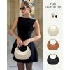 imageBOSTANTEN Crossbody Purse Small Crescent Shoulder Bags for Women Trendy Hobo Clutch Handbag Removable StrapBeige
